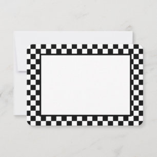 Note Card-Black & White Checkers
