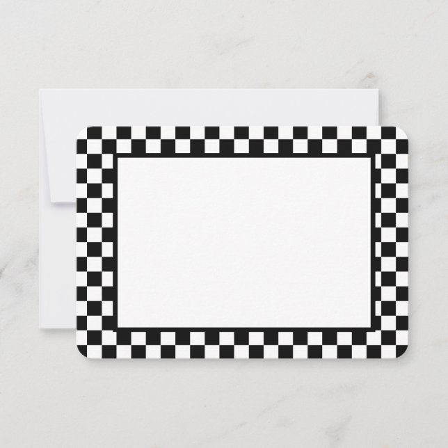 Note Card-Black & White Checkers (Front)