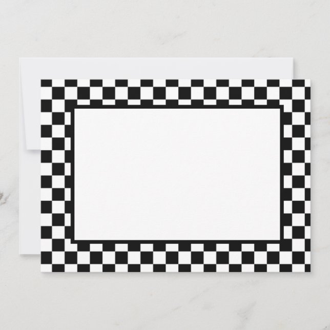 Note Card-Black & White Checkers (Front)