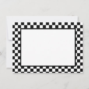 Note Card-Black & White Checkers