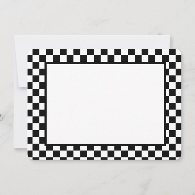 Note Card-Black & White Checkers (Front)
