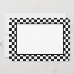 Note Card-Black & White Checkers Card