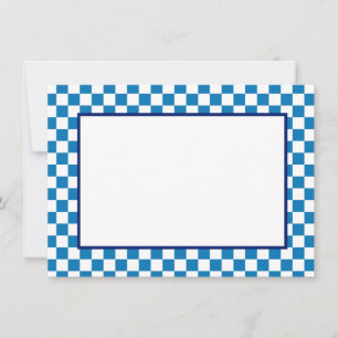 Note Card-Blue & White Checkers