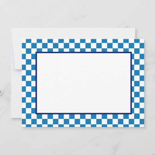 Note Card-Blue & White Checkers (Front)