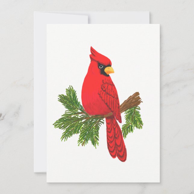 Note card, cardinal, blank, holiday card (Front)