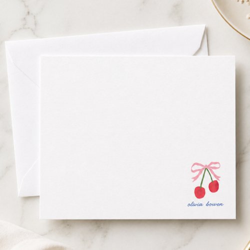 Note Card | Cherry Coquette Bow Cute Illustration