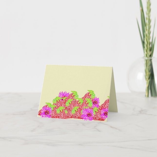 Note Card : Daisies & Strawberries (Front)