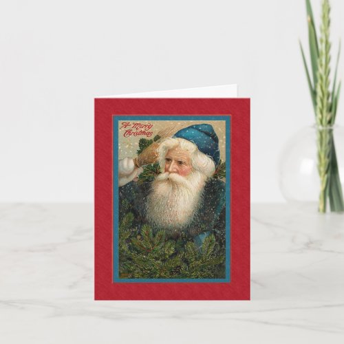 Note card Father Christmas Turquoise red