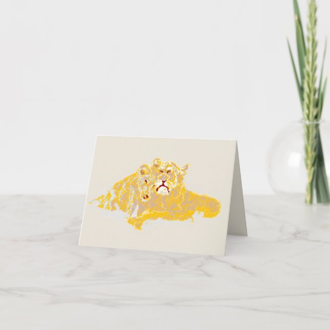 Note Card :  Love Of A Lions Cub  (Front)