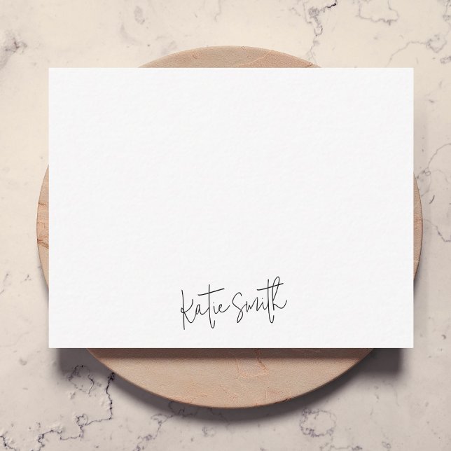 Note Card | Modern Minimalist Handwritten Name (Stylish handwritten name note cards by Guava - relaxed, modern, and easily customizable)