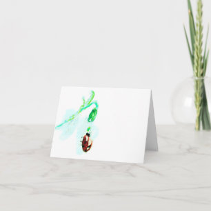 Note Card : North American Flower W/ Ladybug 