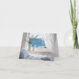 Note Card Ocean View in Bedroom Window