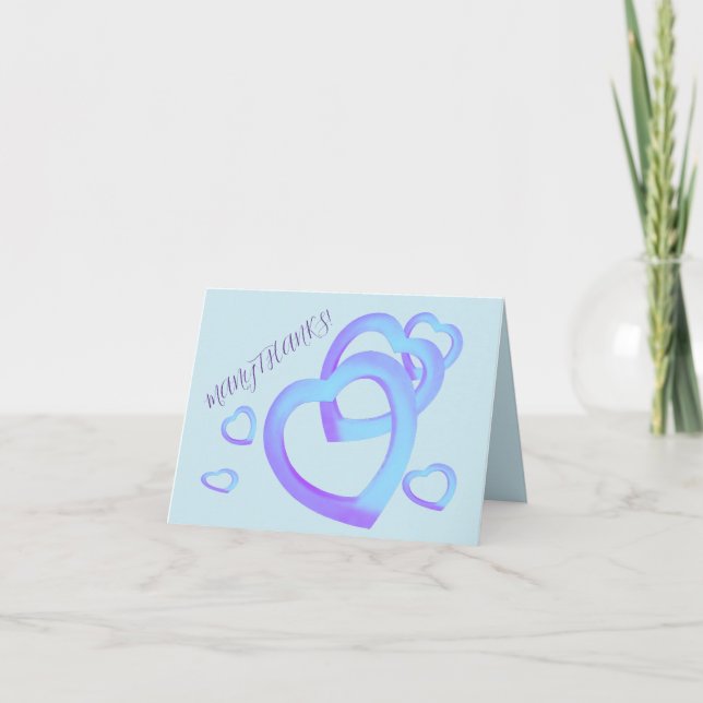 NOTE CARD OF HEARTS personalize text thanks etc. (Front)