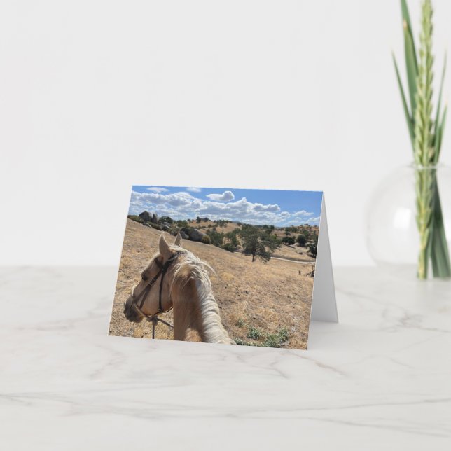 Note Card, Palomino Horse and Blue Sky Note Card (Front)