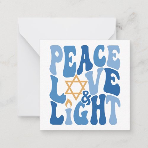 Note card Peace Love  Light to Israel