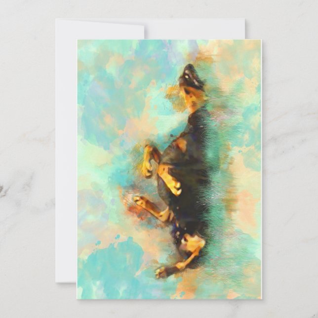Note Card - Rolling Doberman Pinscher (Front)