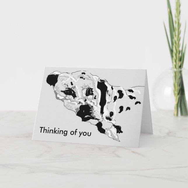 Note Card/thinking of You Drawing of a Dalmatian Card (Front)