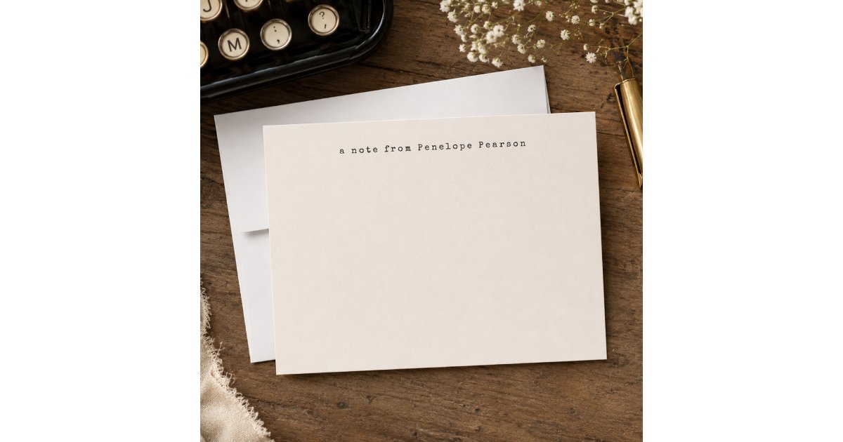 Note Card | Vintage Retro Typewriter Stationery | Zazzle