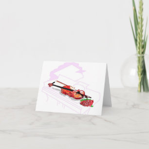 Note Card Violin Rose within Piano
