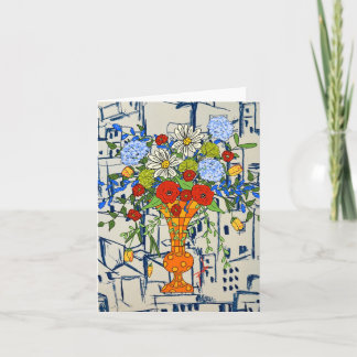 Note Card with a colorful vase of flowers!