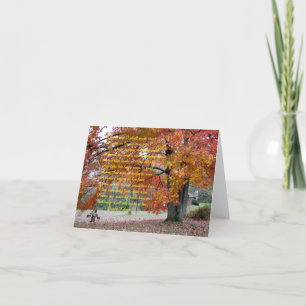 Note Card with autumn colored Oak Tree