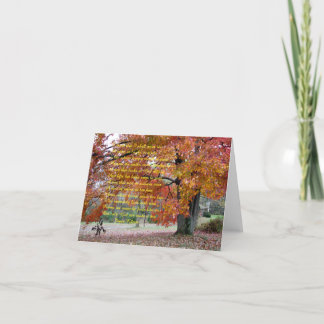 Note Card with autumn colored Oak Tree