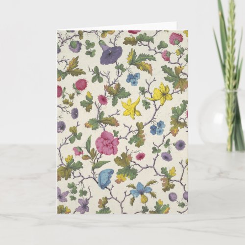 Note Card with Floral Design for Printed Fabric