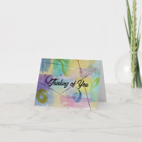 Note Card with Handpainted Water Color Design