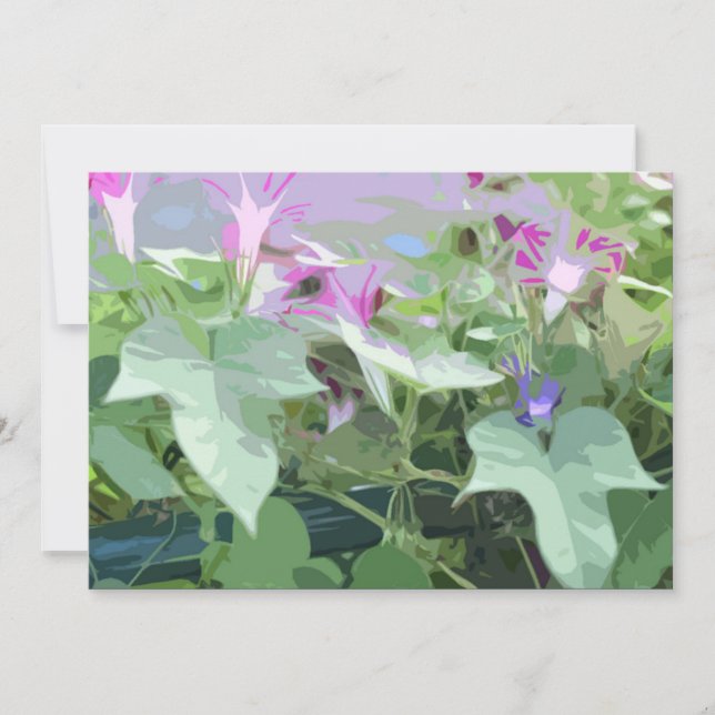Note card with morning glory design (Front)