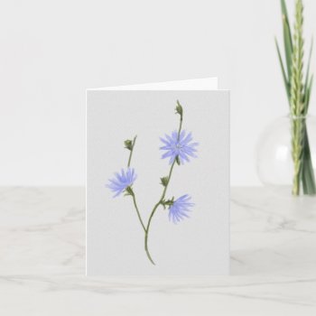 Note Card With Watercolor Cornflower Painting by sfcount at Zazzle