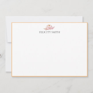 Note Cards Elegant Flat Modern Botanical Orange