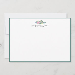 Note Cards Elegant Flat Modern Botanical Peonies