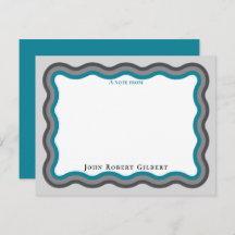 Note Cards Personal Stationery Aqua for Men