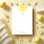 Note Cards Watercolor Yellow Lemons<br><div class="desc">These thank you cards feature a top boarder of a watercolor lemon and lemon drop in shades of yellow. The card reverses to a complimentary yellow color. A cut yet elegant choice for summer thank you notes. To see the entire minimalist lemon baby shower theme visit www.zazzle.com/dotellabelle Watercolor art and...</div>