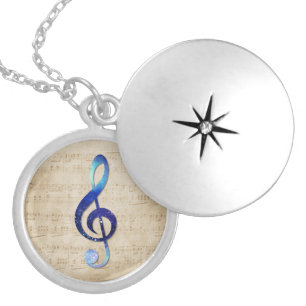 note code locket necklace