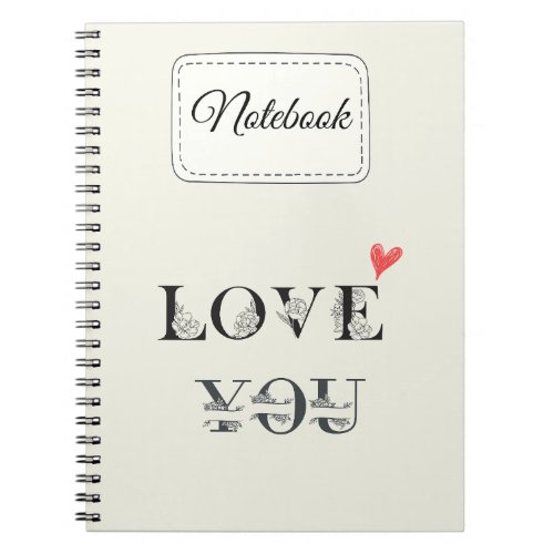 Note conveying love notebook