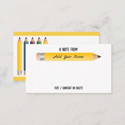 Note From A Teacher _ Colorful Pencils Note Card