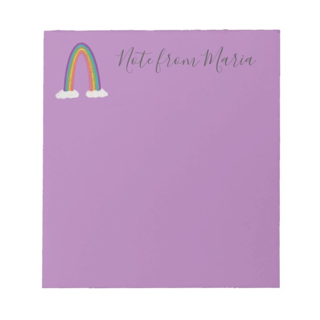 Note From - Personalized Purple Notepad  (Front)
