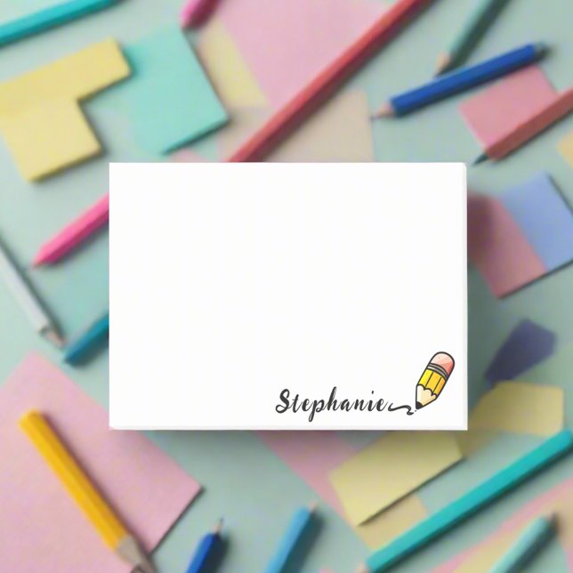 Note from Teacher Cute Pencil Post-it® Notes (Creator Uploaded)