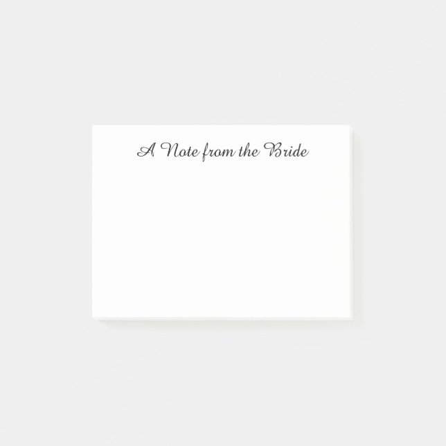 "Note from the Bride" Post-its Post-it Notes (Front)