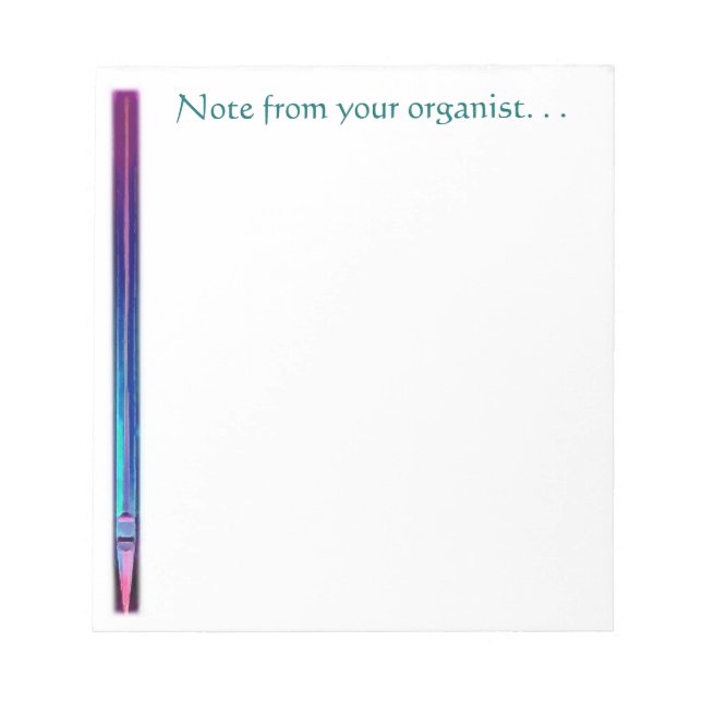 Note from your organist notepad (Front)