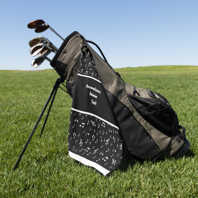 note, musical, music, melody, sound, symbol, clef, golf towel (Green)