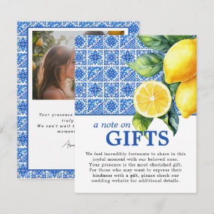 🌈 Note on gifts Azul & Limone Romance Enclosure Card