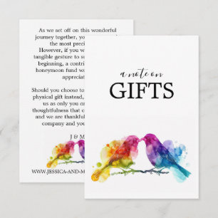 Note on Gifts LGBTQ+ Rainbow Lovebirds Enclosure Card