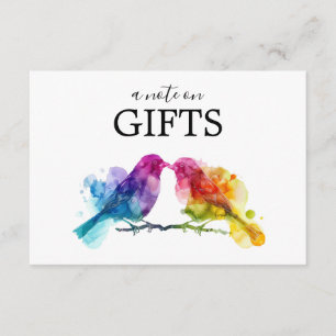 Note on Gifts LGBTQ+ Rainbow Lovebirds Enclosure Card