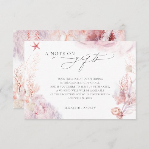 Note On Gifts Underwater Wedding Wishing Well Enclosure Card