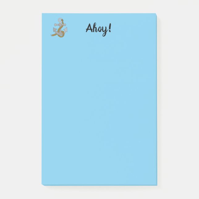 Note Pad - Ahoy with Gray Anchor (Front)