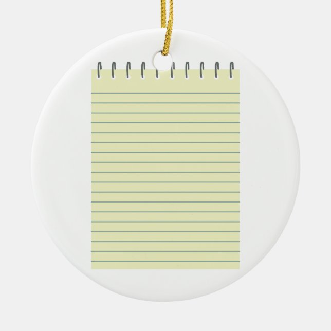 Note Pad Ceramic Ornament (Front)