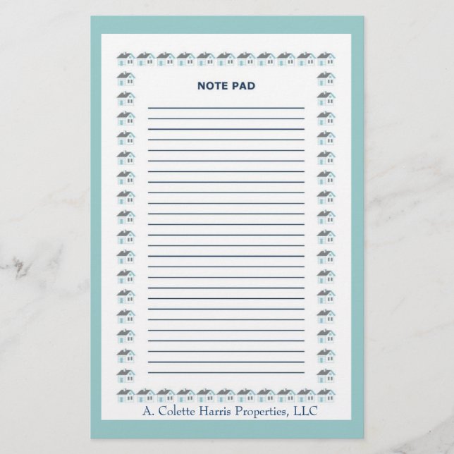 Note Pad- Design 5 Stationery (Front)