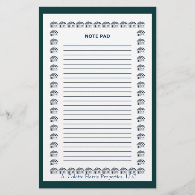 Note Pad- Design 9 Stationery (Front)